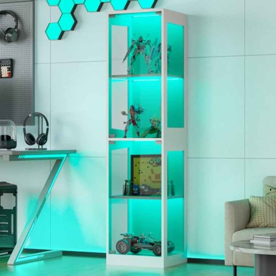 Glass display cabinet with RGB - Collectible & Vintage Dolls For Halloween review and price