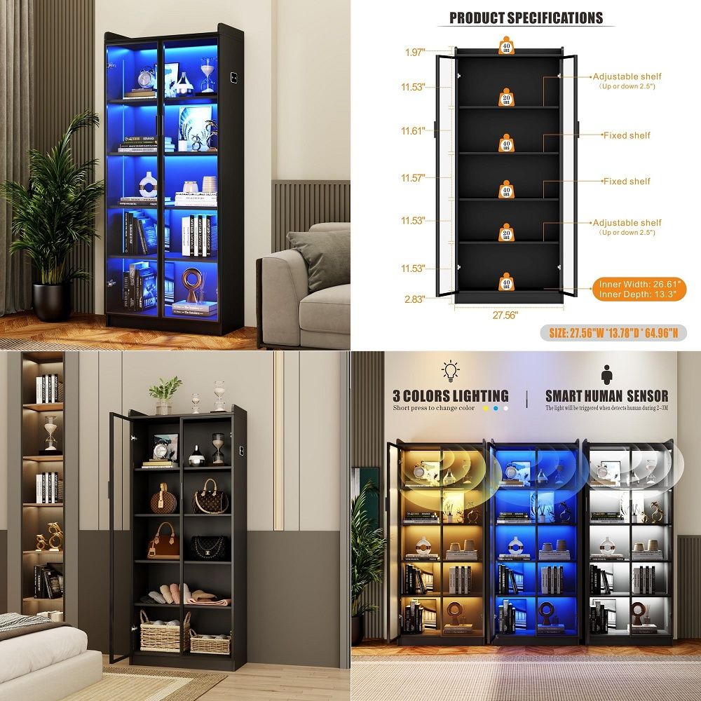Display Cabinet with Adjustabl - Collectible & Vintage Dolls For Halloween review and price