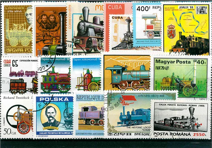 50Pcs/Lot Vintage Old Train St - Collectible Vintage Postage Stamps review and price